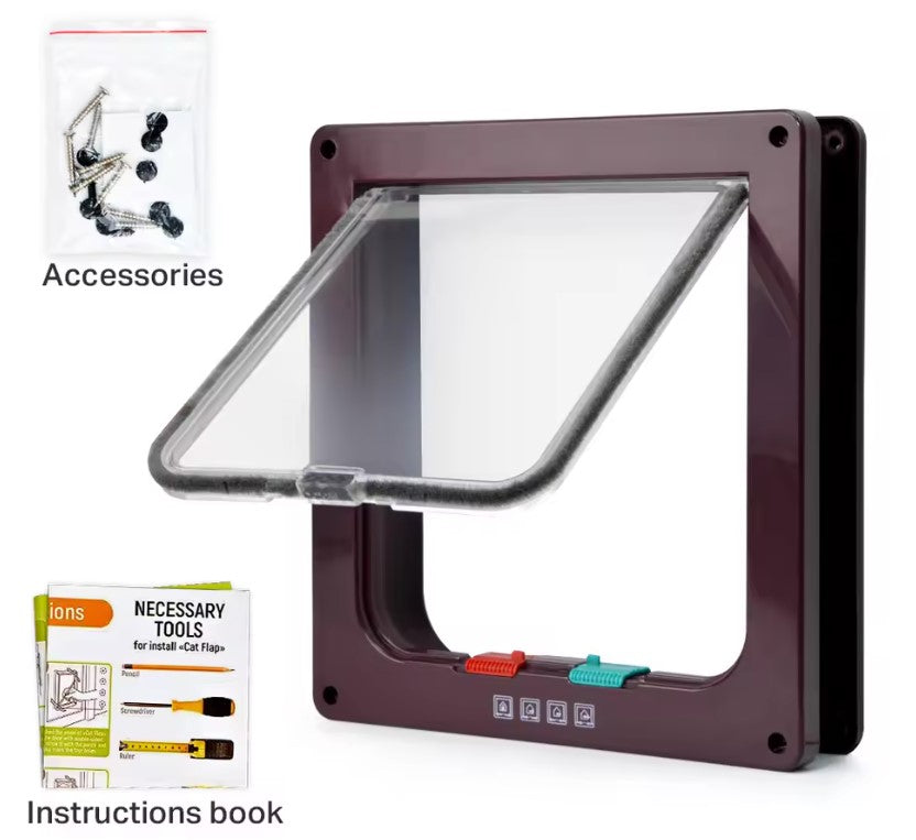 Porte pour animaux de compagnie avec verrouillage de sécurité à 4 voies