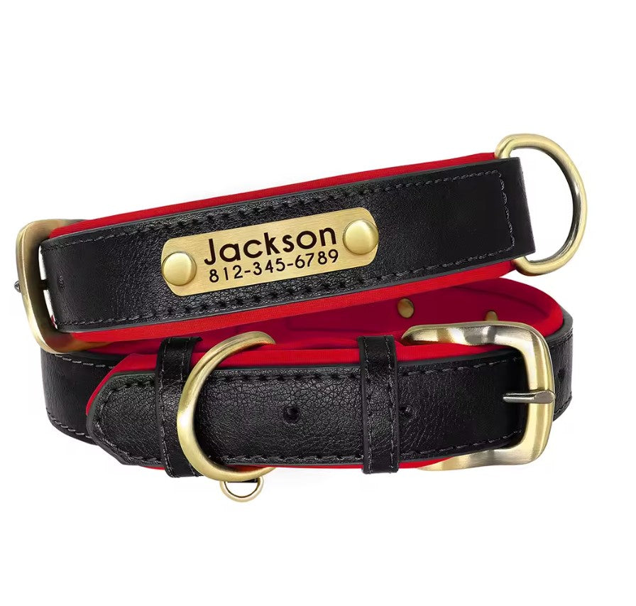 Collier personnalisé en cuir pour chien