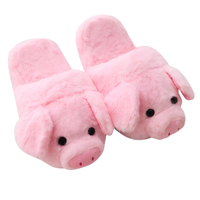 Chaussons en forme de cochon rose