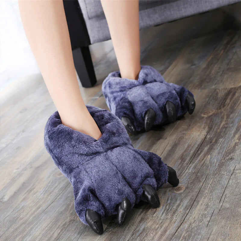 Pantoufles d'intérieur en forme de patte de félin