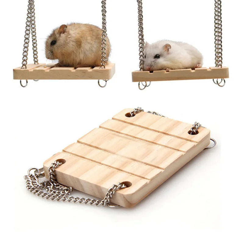 Balançoire en bois, accessoire pour les cages à rongeurs