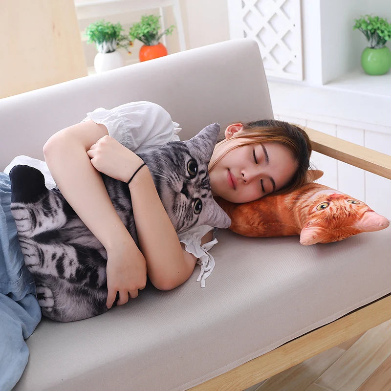 Coussin en forme de chat 3D