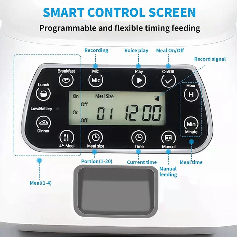 3.5L distributeur intelligent de nourriture pour chien et chat