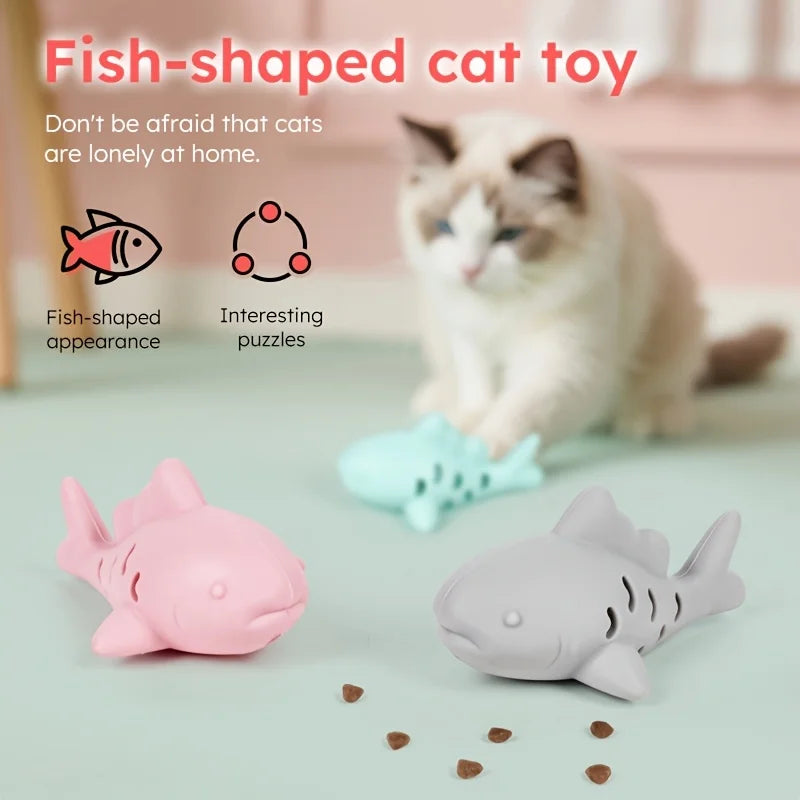 Jouet interactif en forme de requin avec distributeur de friandise