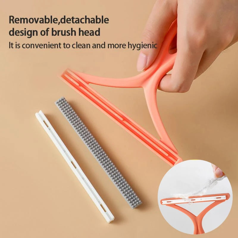 2 en 1 brosse anti-peluche et poil portabe pour animaux de compagnie