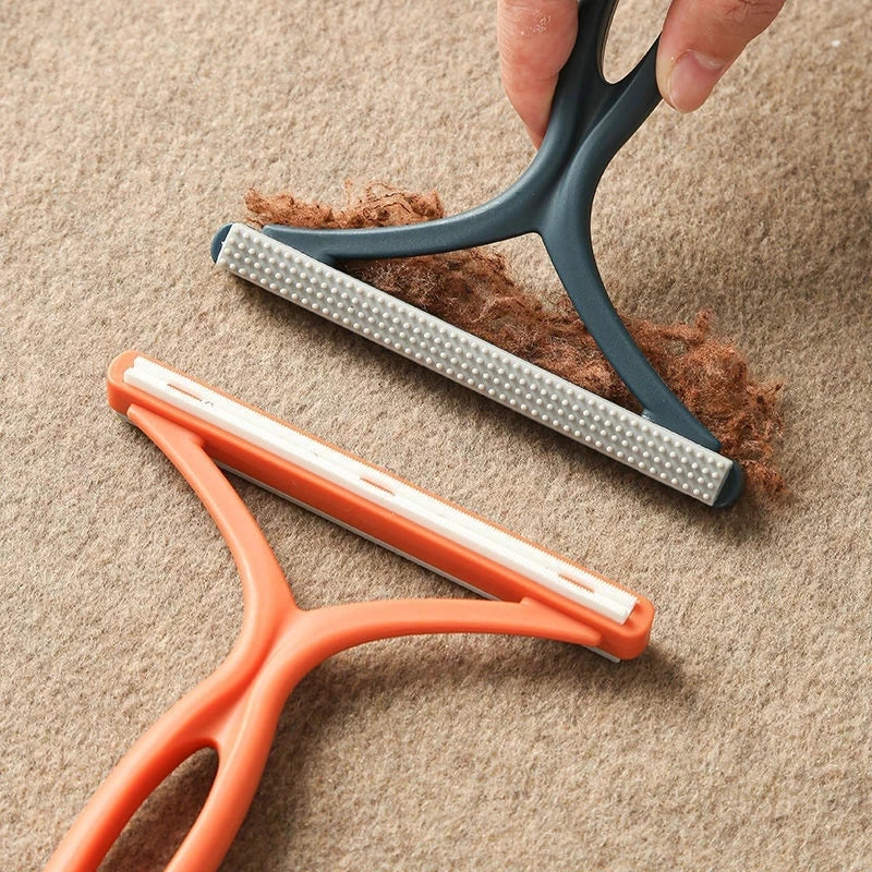 2 en 1 brosse anti-peluche et poil portabe pour animaux de compagnie