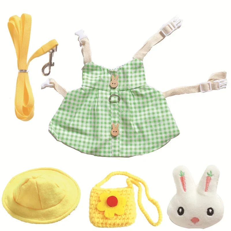 Ensemble tenue de sortie ( harnais+laisse ) pour lapin