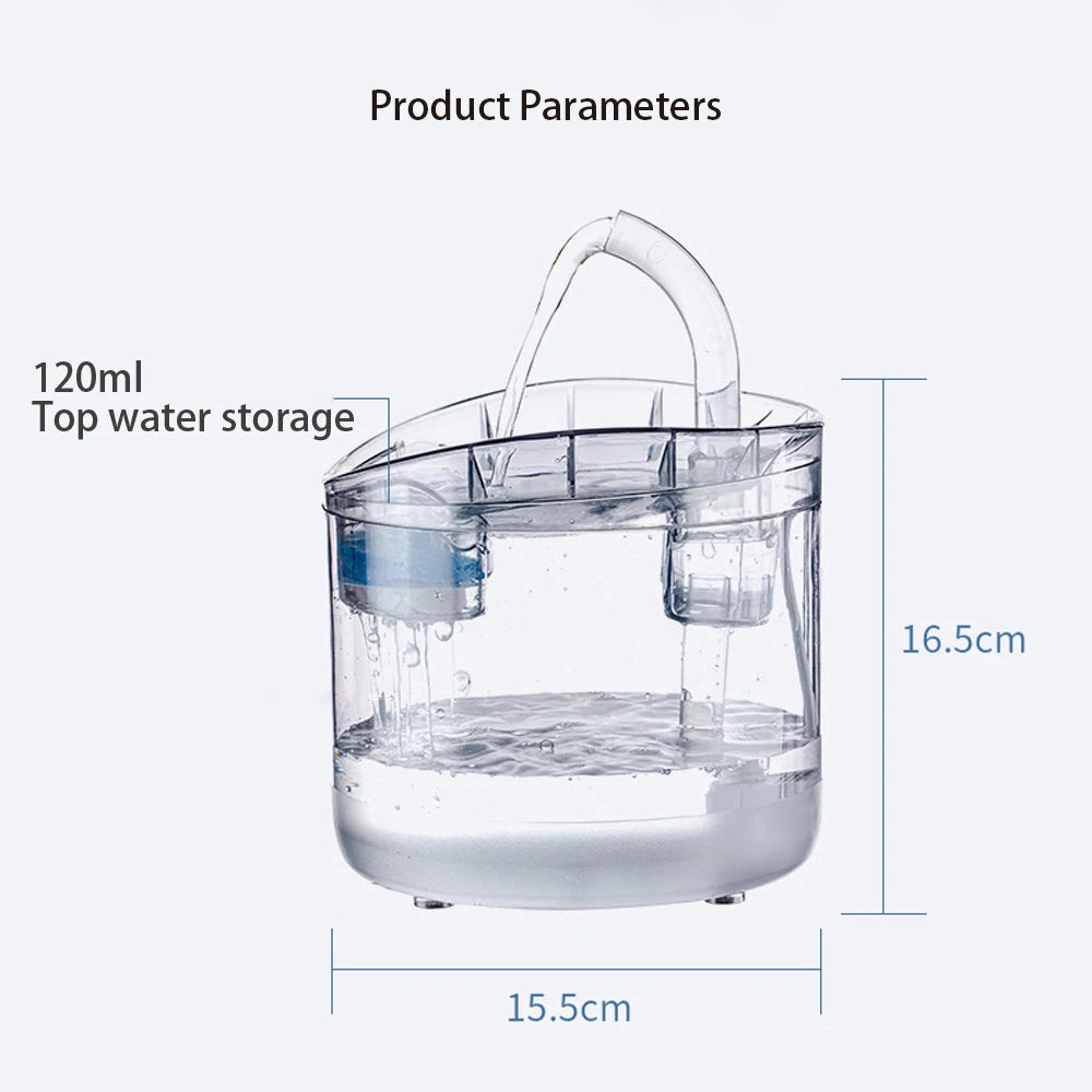 Distributeur d'eau transparent pour chat avec capteur d'automatisation
