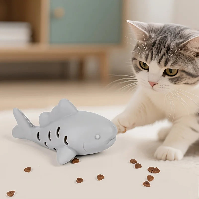 Jouet interactif en forme de requin avec distributeur de friandise
