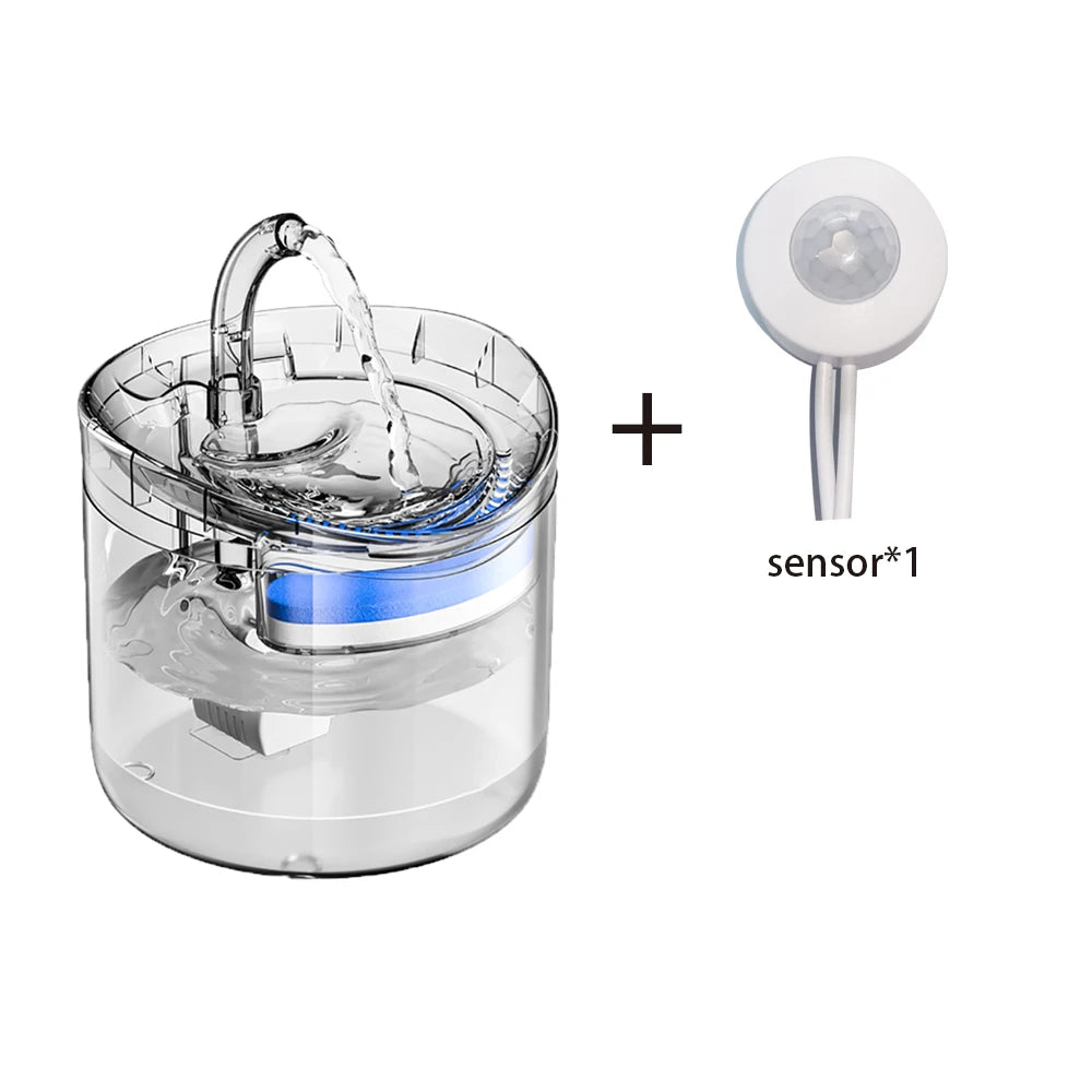 Distributeur d'eau transparent pour chat avec capteur d'automatisation