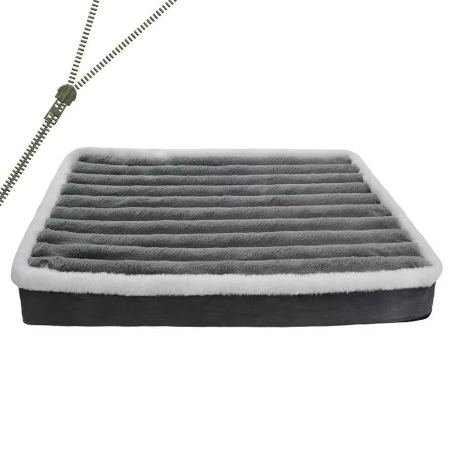 Lit matelas pour chien en peluche courte avec mémoire de forme