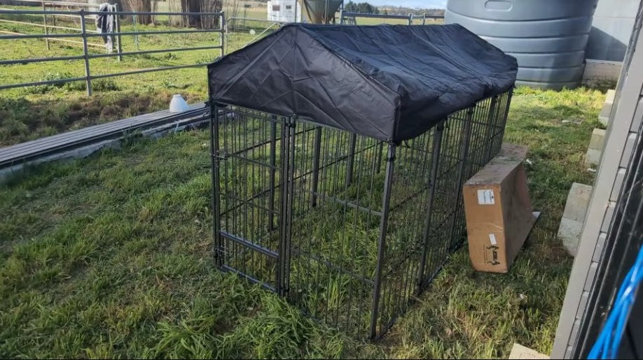 Cage robuste pour chien en métal soudé