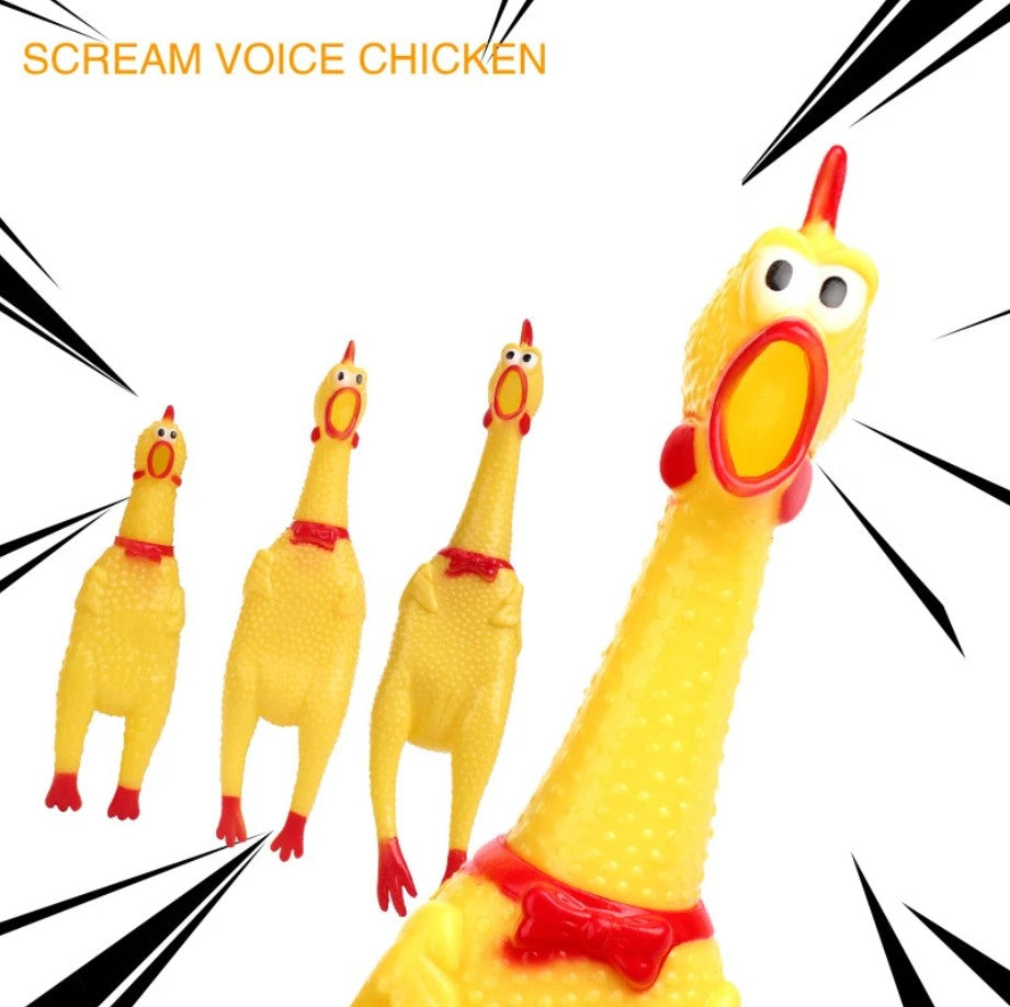Poulet hurlant, jouet  couineur pour chien