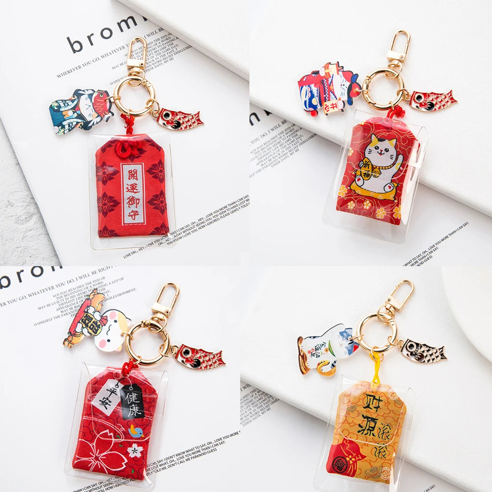 Porte-clés japonais en forme de chat porte-bonheur