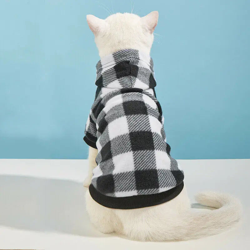 Pull à carreaux Bûcheron pour chat et petit chien