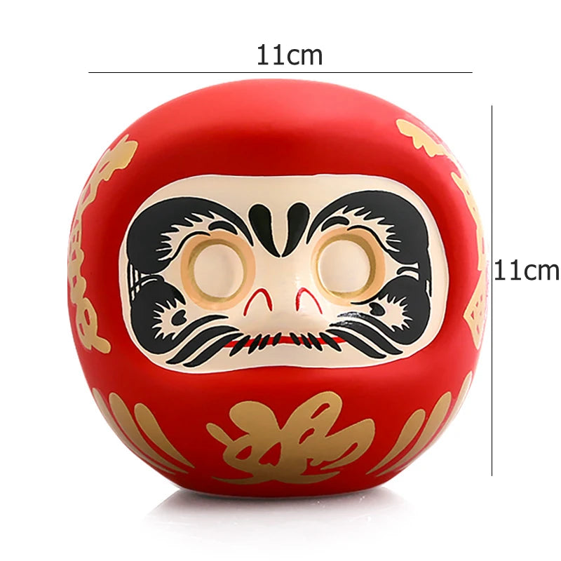 Poupée grande taille japonaise Daruma – artisanat japonais en céramique