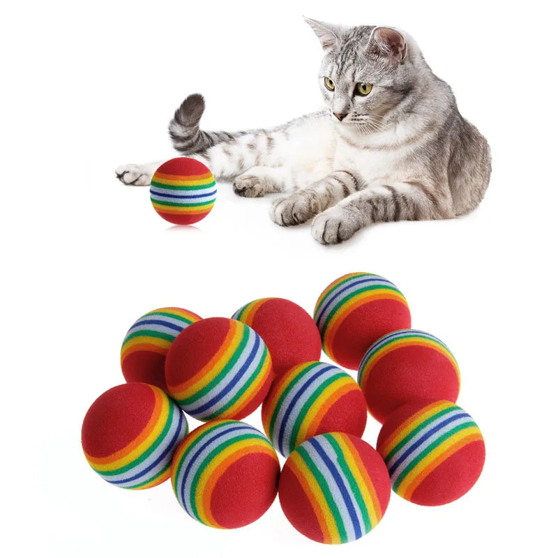 Lot de 10 balles colorées pour chat