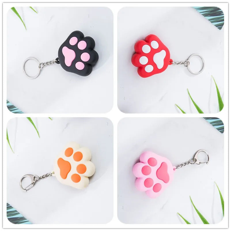 Porte-clés en silicone souple avec patte de chien et chat