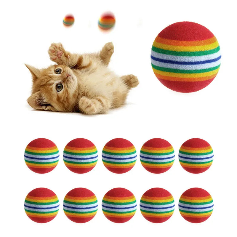 Lot de 10 balles colorées pour chat