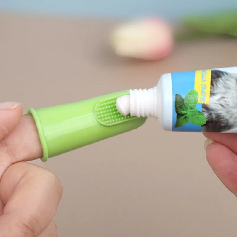 Brosse à dents doigt pour chien et chat 2 pièces