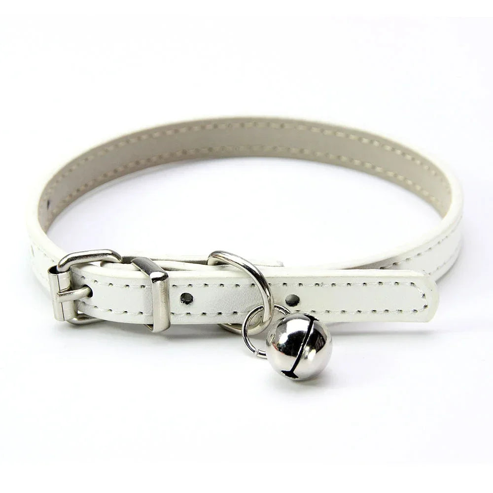 Collier  en cuir Pu pour chat avec clochette