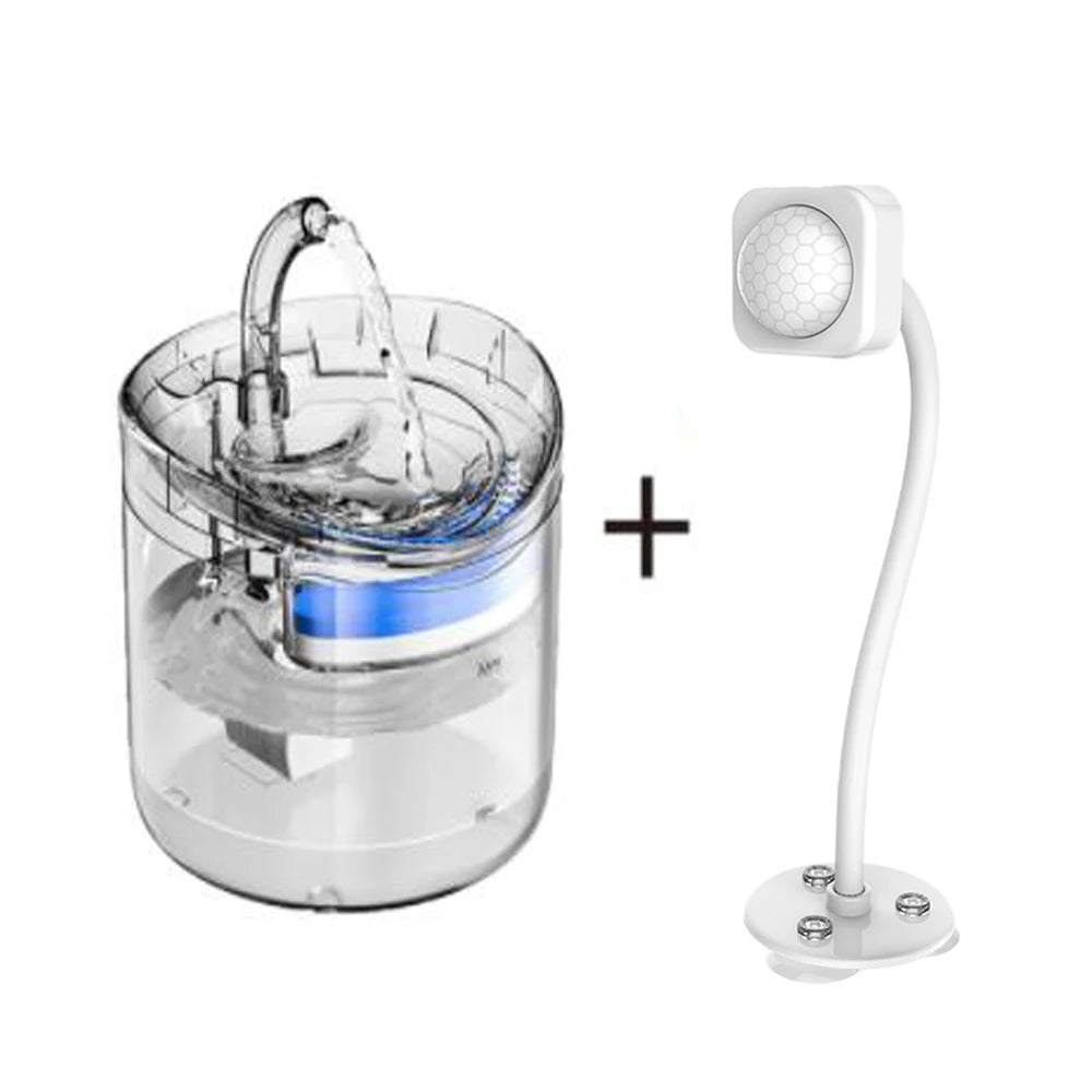 Distributeur d'eau transparent pour chat avec capteur d'automatisation