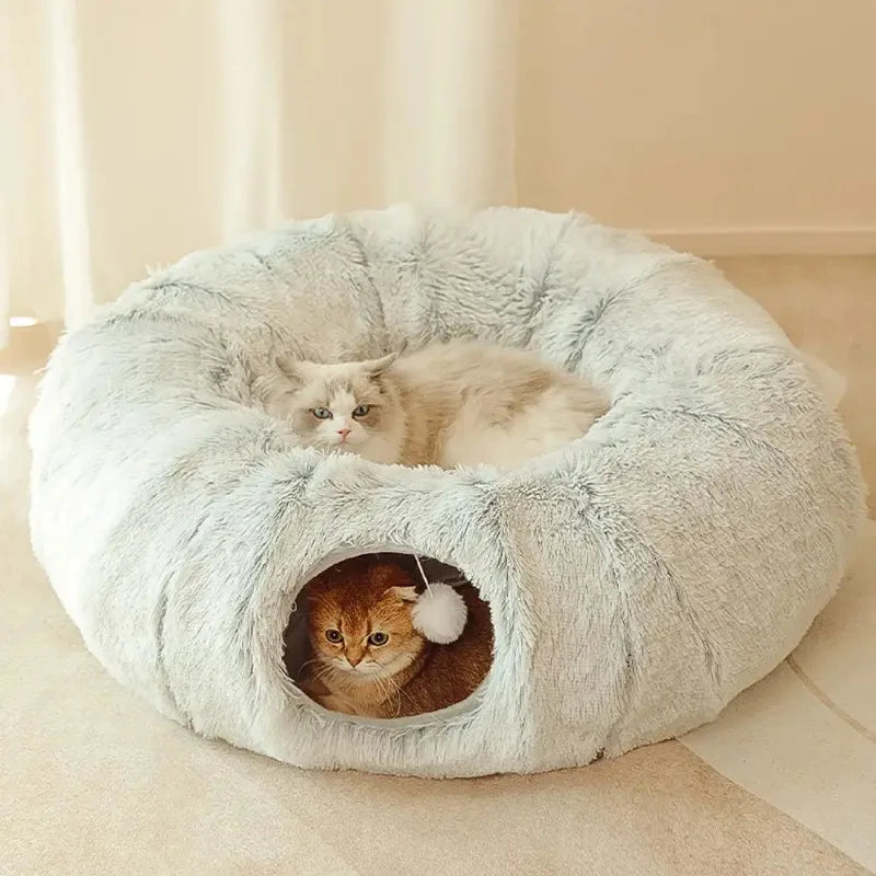 Panier lit tunnel design pour chat