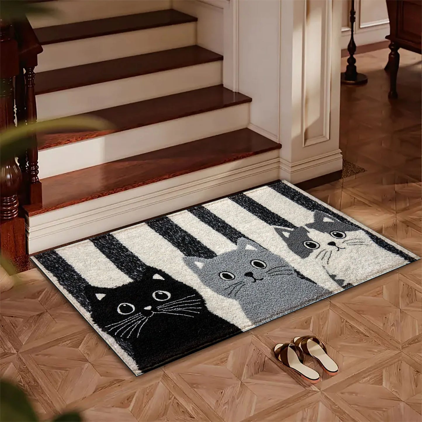 Tapis doux, paillasson imprimé chat