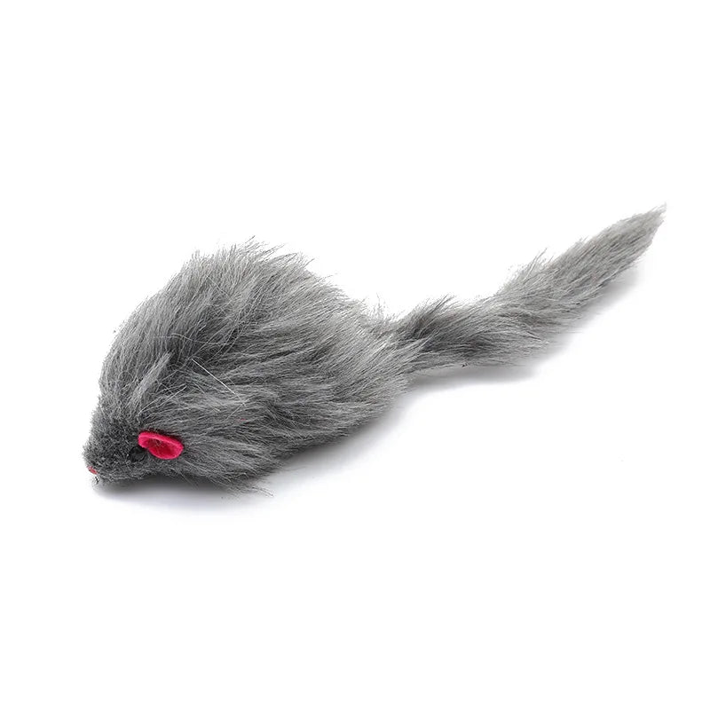 Lot de 5 souris de simulation en peluche pour chat - Jouet interactif