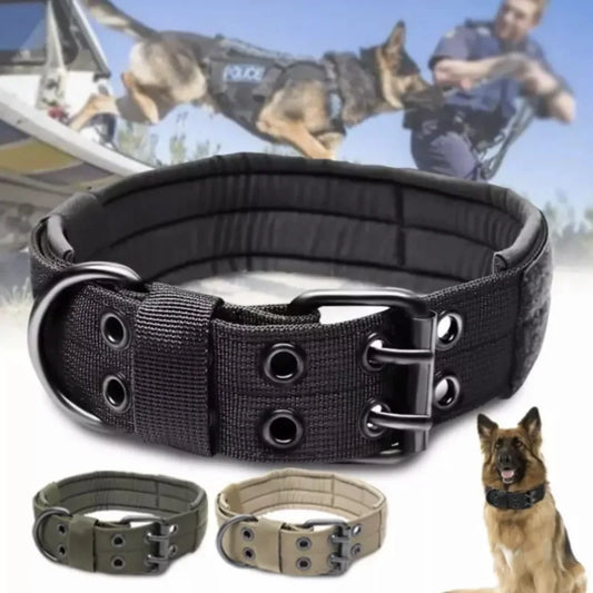 Collier réglable style militaire tactique pour chien