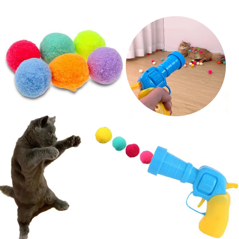 Jouets interactifs pour chats, pistolet à balles.