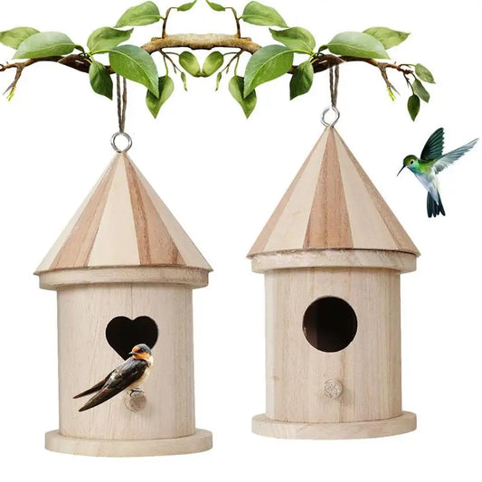 Jolie Mangeoire extérieur en bois pour petits oiseaux
