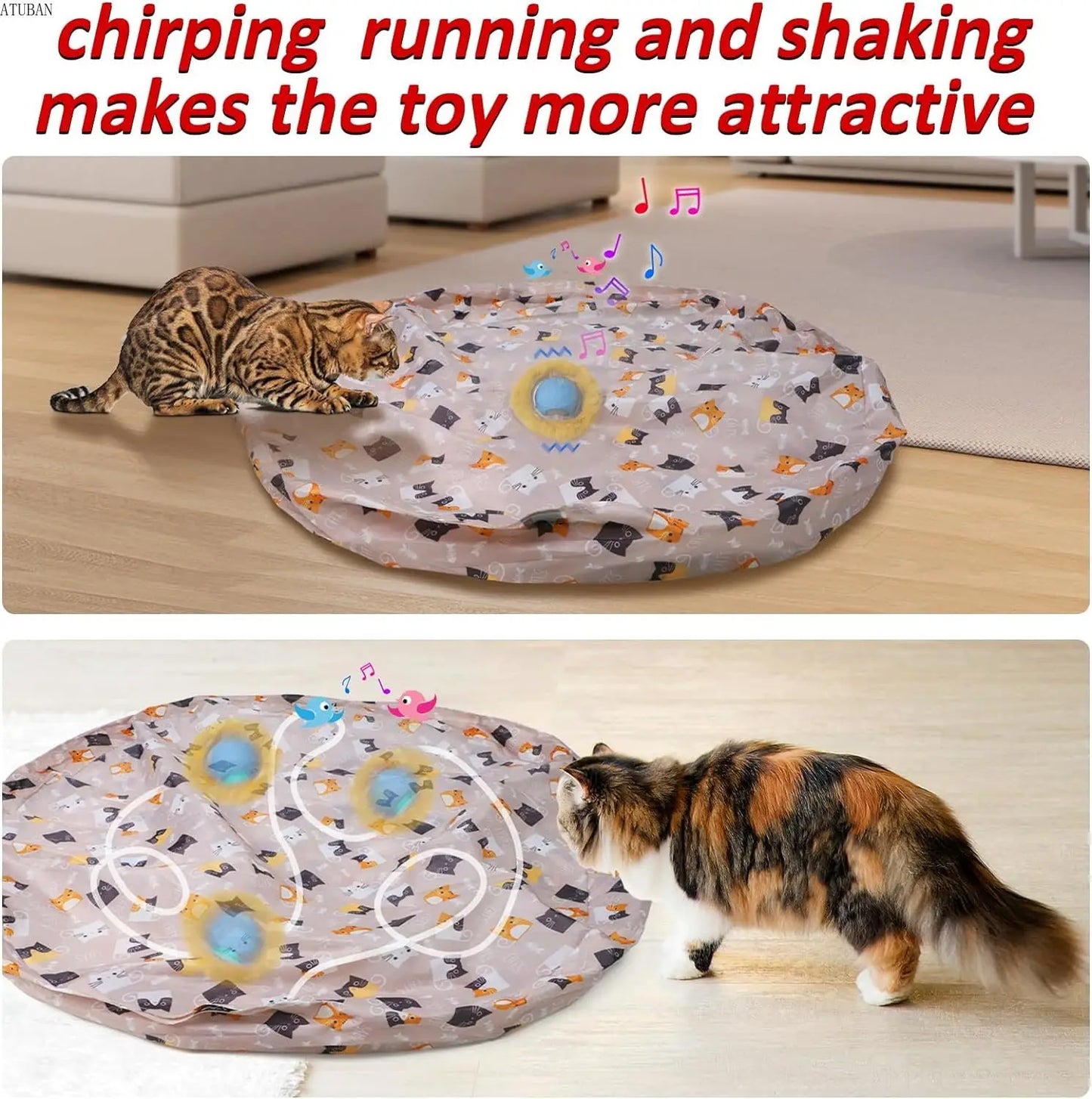 Jeu tapis cache-cache pour chat