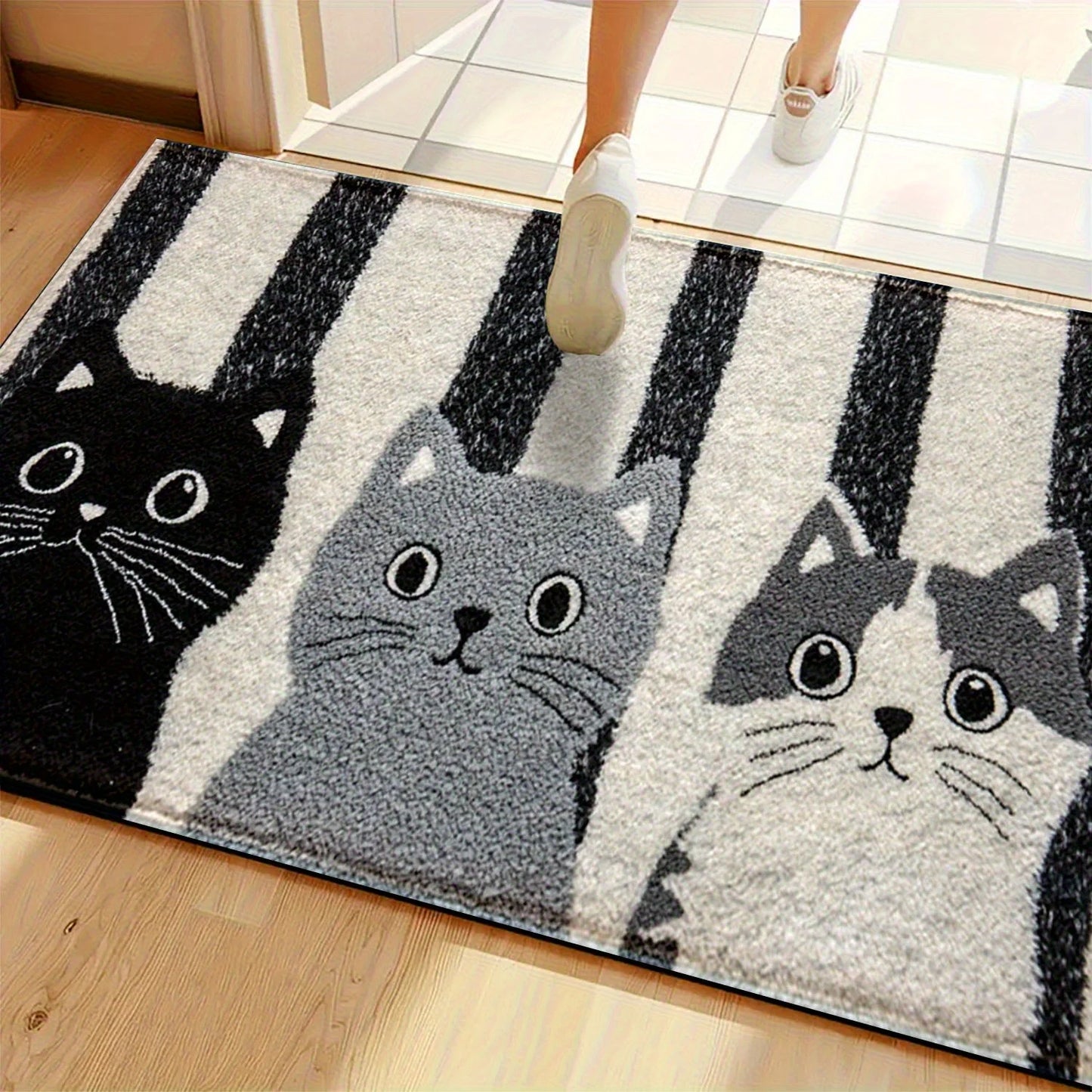 Tapis doux, paillasson imprimé chat