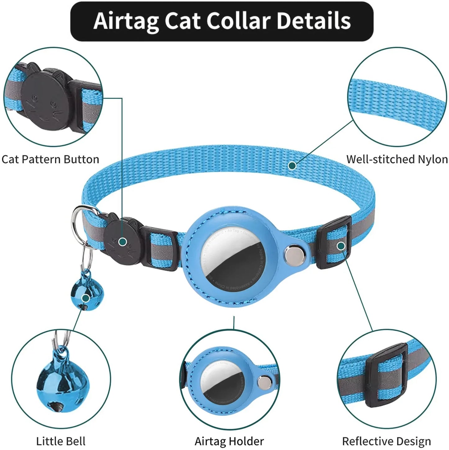 Collier avec étui Air Tag pour chat