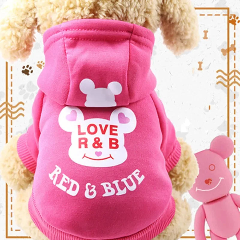 Pull à capuche avec imprimé comics pour chat et petit chien