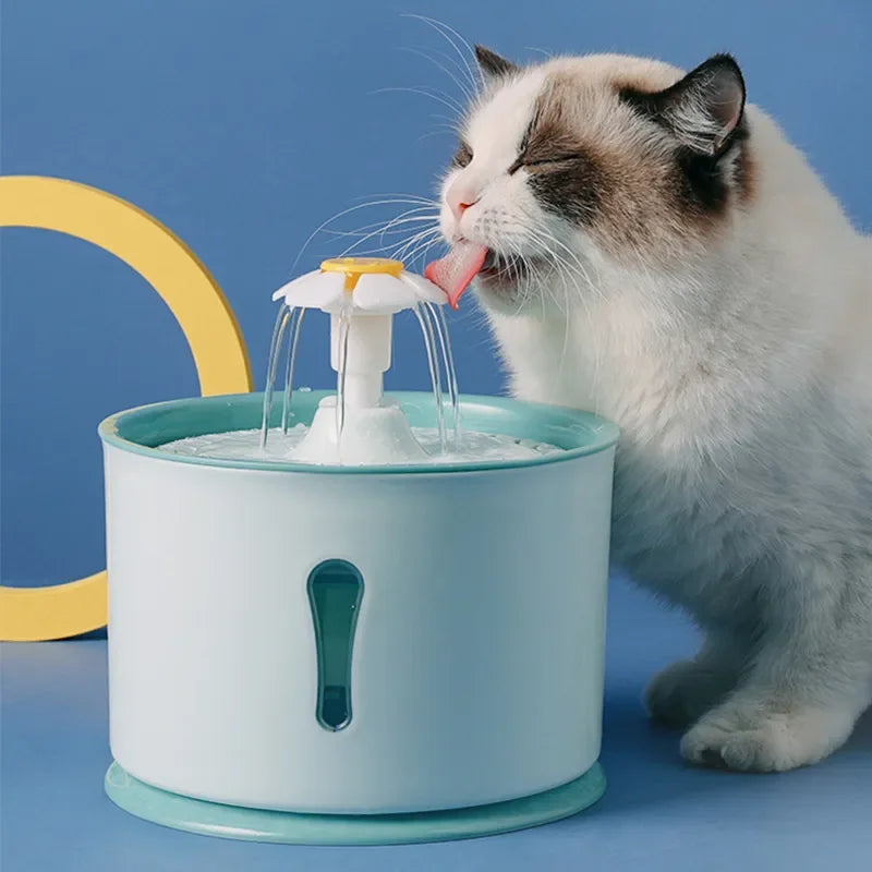 Fontaine à eau pour animaux de compagnie de 2,4 L avec filtres à charbon actif
