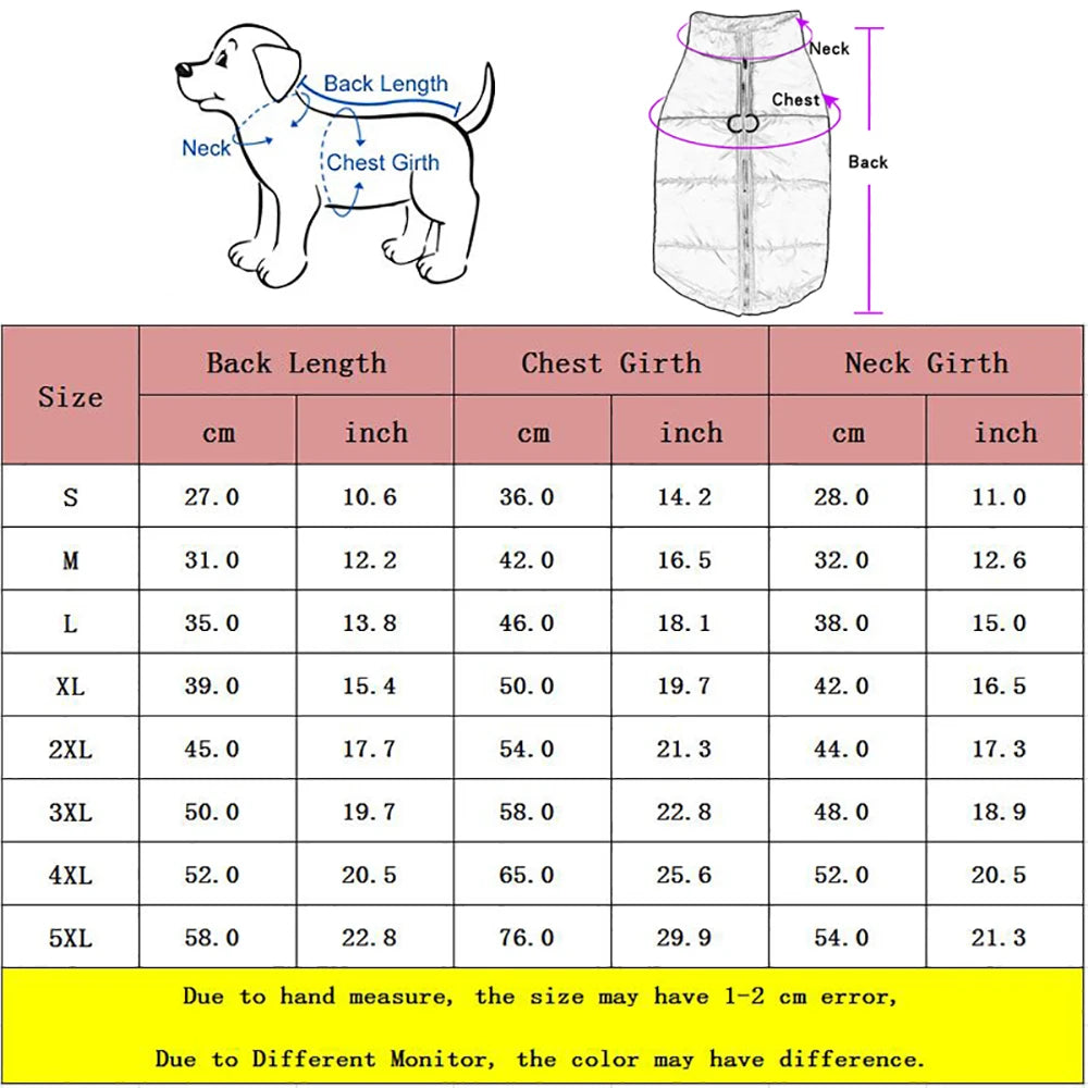 Veste d'hiver chaude et imperméable pour chien