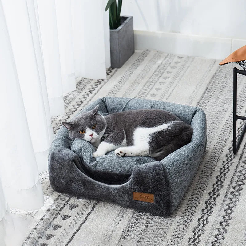 Maison velours convertible pour chat