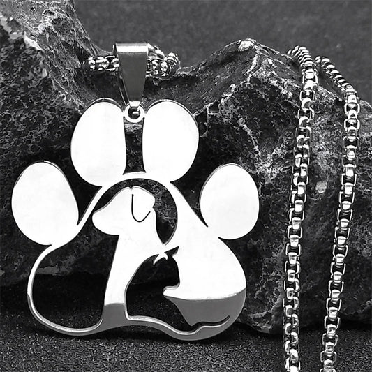 Collier tendance en acier inoxydable avec pendentif style animaux