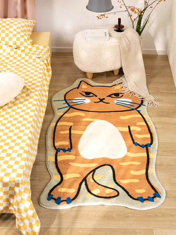 Tapis de décoration pour chambre d'enfant, chat animé