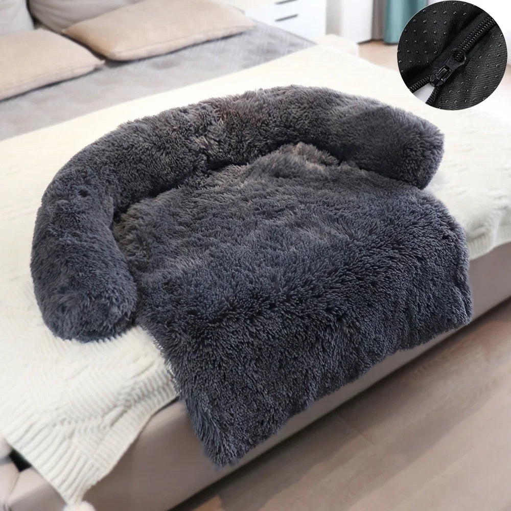 Lit pour animaux de compagnie en peluche amovible pour canapé ou lit d'interieur