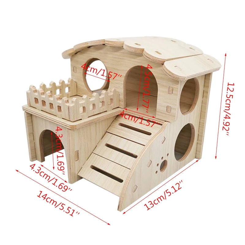 Maison en bois naturel pour rongeur