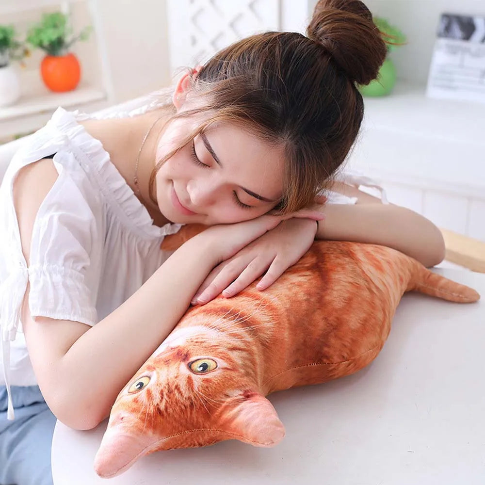 Coussin en forme de chat 3D,