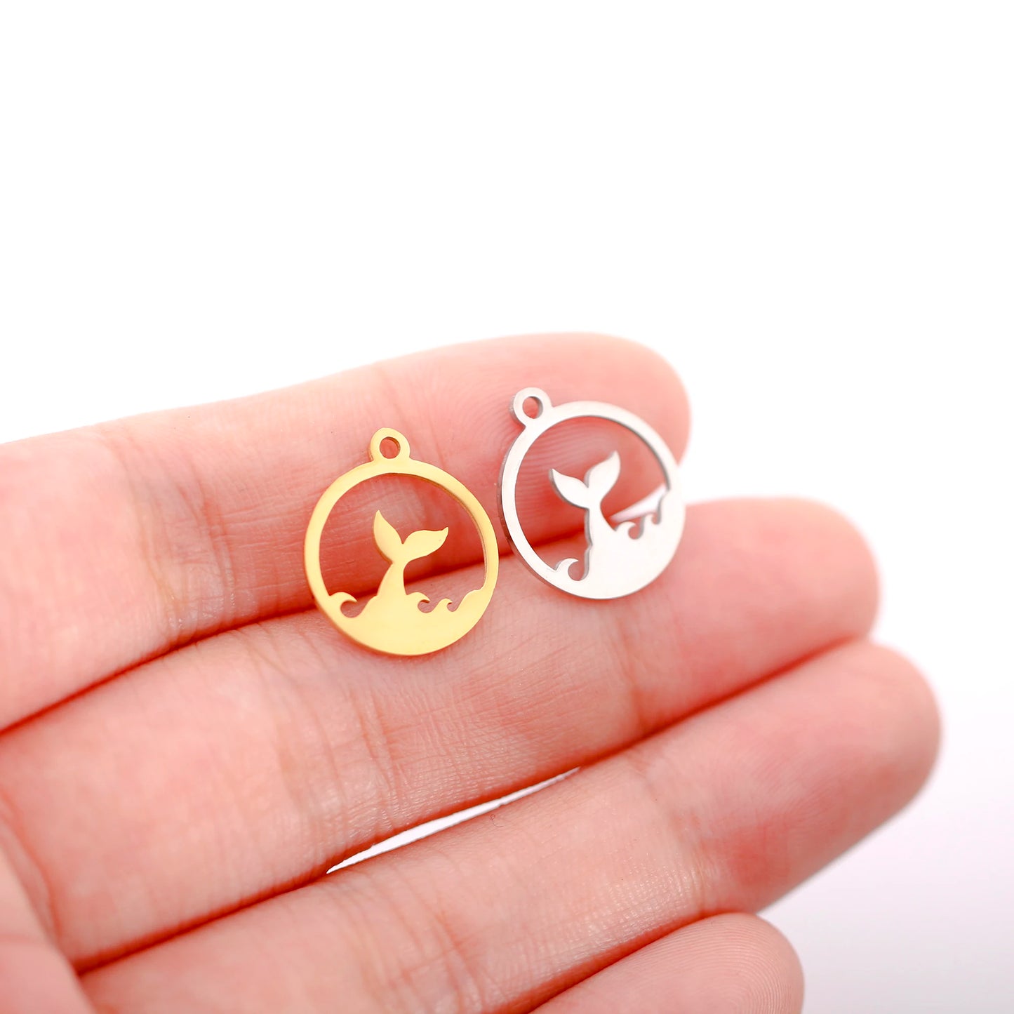 Lot de 5 breloques en forme d'animaux, pendentifs en acier inoxydable