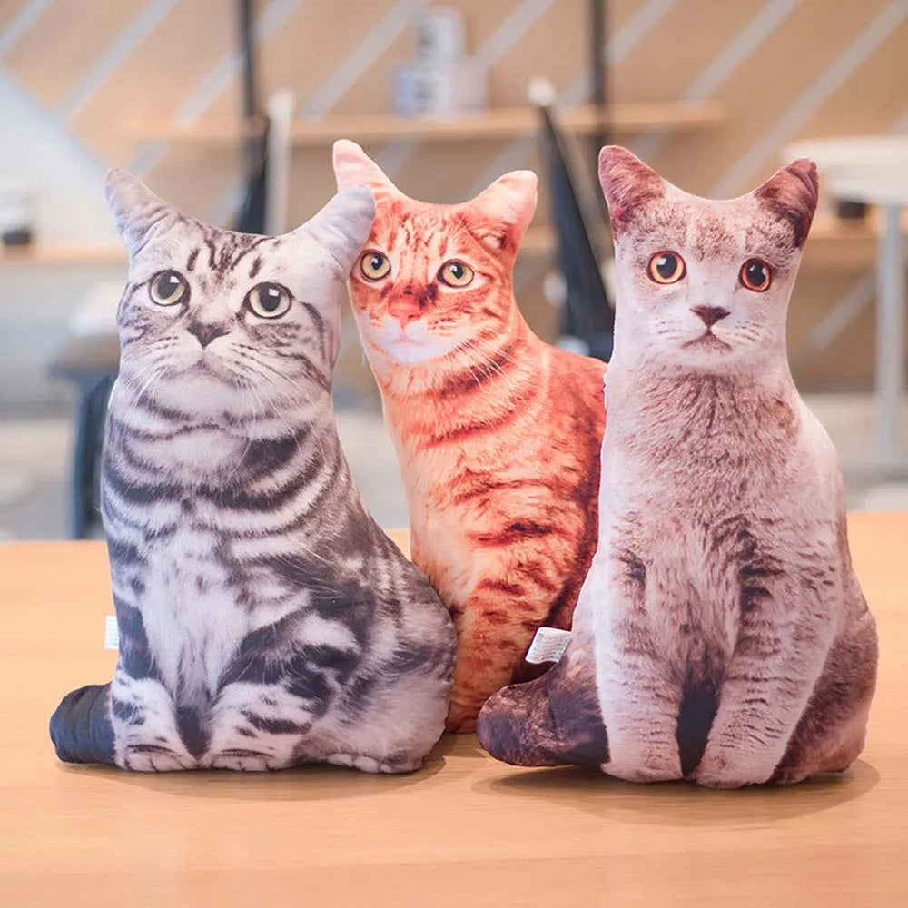 Coussin en forme de chat 3D,