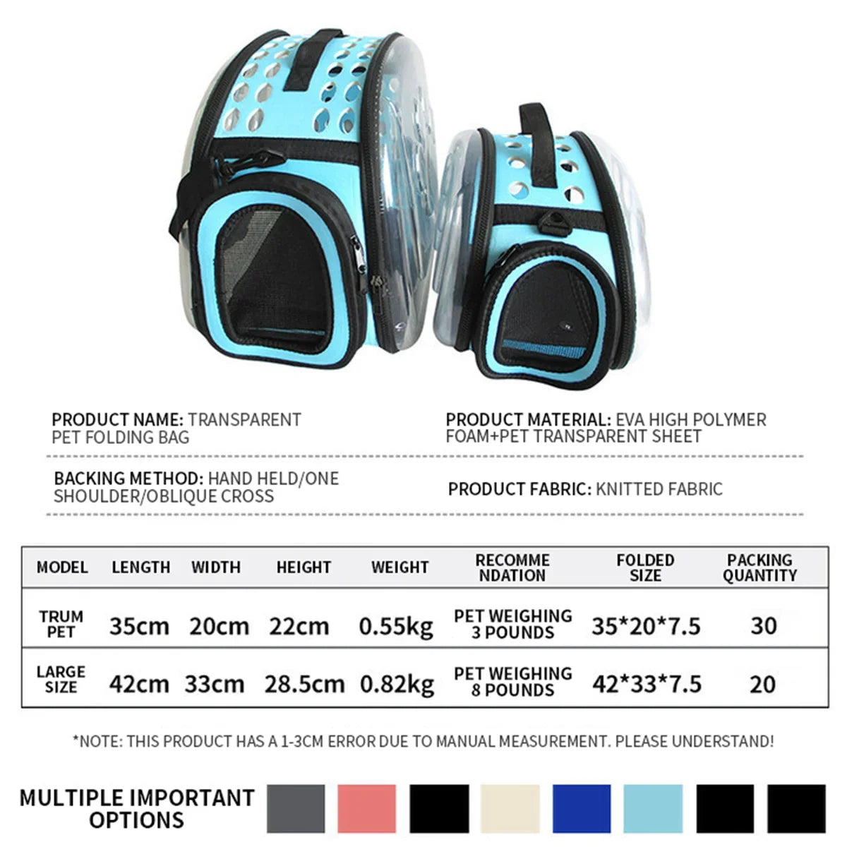 Sac de transport pour animaux de compagnie