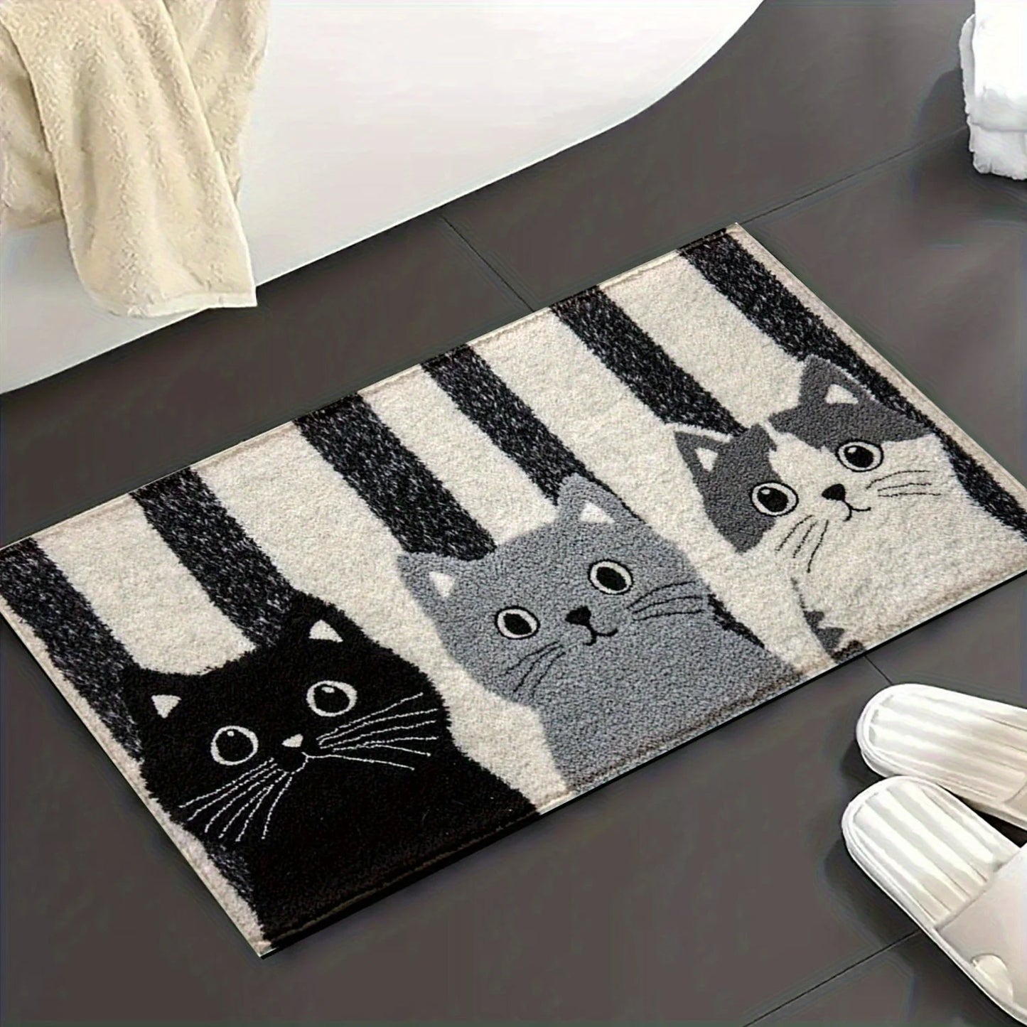 Tapis doux, paillasson imprimé chat