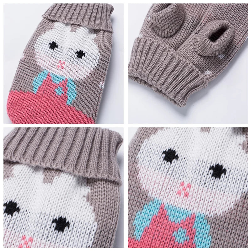 Pull d'hiver mignon à motif pour chat et petit chien