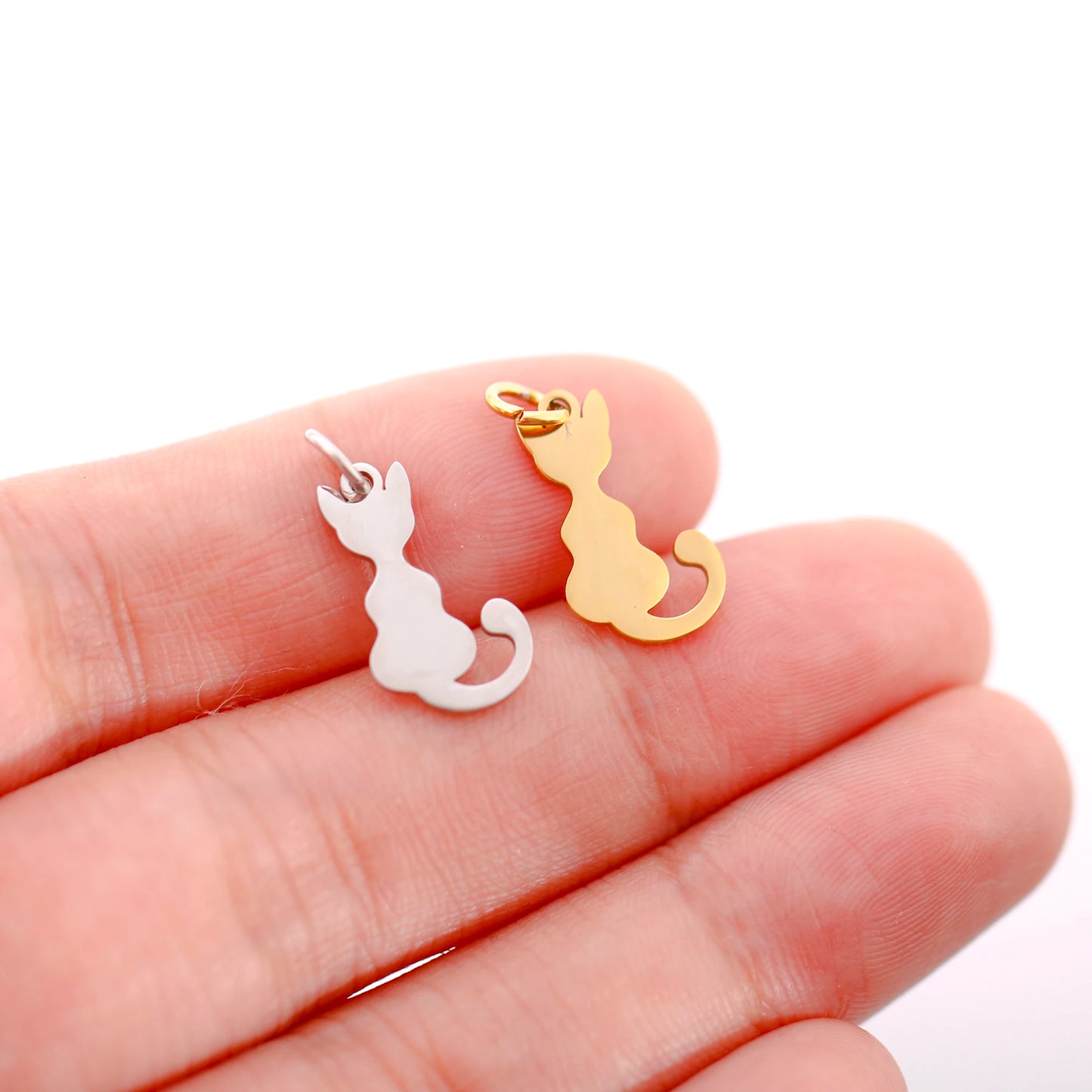 Lot de 5 breloques en forme d'animaux, pendentifs en acier inoxydable